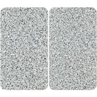 WENKO Herd-Abdeckplatte Universal Modell Granit, Glas, Kunststoff, (Set, 2 tlg), Herdabdeckung für alle Herdarten, kratzfest, mit rutschfesten Füßen