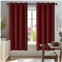 Deconovo Verdunkelungsvorhang Gardinen mit Ösen Blickdichte Vorhang Kälteschutz Schlafzimmer 2er Set, Blackout Curtain einfarbig Thermo Vorhang Verdunkelung Wärmeisolierend