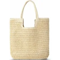 Zaewry Strandtasche Damen, Große Handtasche Damen, Leichte Schultertasche Boho, Shopper Tasche, Sommer Tasche Geflochten, Einkaufstasche Beach Bag