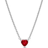 Pandora Herzkette 392542C01-45, für Damen Silber 925 Collier Funkelndes Herz