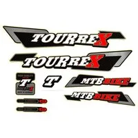 Non-Branded Fahrradrahmen Fahrrad Dekor Aufkleber Rahmen 8tlg Decal Sticker TOURREX schwarz rot