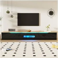 Odikalo TV-Schrank TV-Möbel Hochglanz Oberfläche 16 Farbe LED Wandmontage 180 cm Schwarz