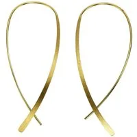 CELESTA Paar Ohrhänger Silber 925 vergoldet 70mm lang matt glanz