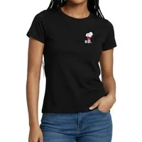 Spreadshirt T-Shirt Peanuts Snoopy mit Herz Brustmotiv Frauen T-Shirt (1-tlg)