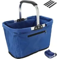 CEPEWA Einkaufskorb Einkaufskorb faltbar blau Alu Polyester 600D 42x40x28cm Korb Griff