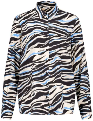 GERRY WEBER Edition - Fließende Hemdbluse blau/schwarz - Gr. - 38