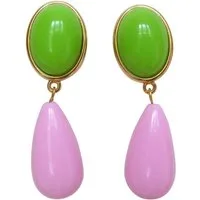 Mugello Paar Ohrstecker Viola kiwi-rosa trendige Eyecatcher bunt knallig farbenfroh, made in Germany Designer JustWin, Statementohrringe