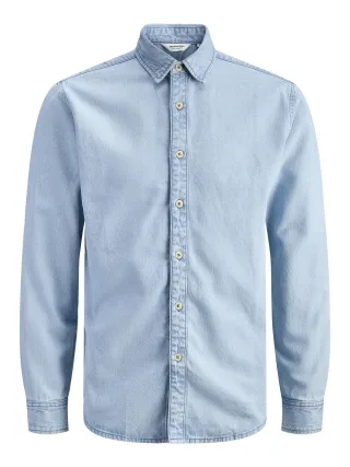 JACK&JONES - JJESTANLEY JJSHIRT AT 021 NOOS Blue Denim - Gr. - XL