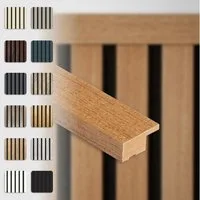 Hexim Wanddekoobjekt (Abschlussleiste 137,5x2,7cm passend für unsere Akustikpaneele - flexible Lamellenwand Holz MDF Wandpanelee Lamellenverkleidung Wandverkleidung (1 Abschlussleiste Teak - APAH09)