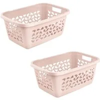 keeeper Wäschekorb jost, 2er Set, 65 x 44 x 28 cm, 52 l (Set, 2 St), praktische Griffe, platzsparend ineinander nestbar