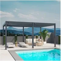 Weide Pergola Deluxe Pavillon Terrassenüberdachung Alu 3,6 x 5,3 M anthrazit, BxTxH: 530x360x255 cm