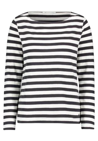 Betty & Co - Gestreiftes Langarmshirt schwarz/weiß - Gr. - S