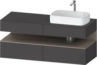 Duravit Qatego Konsolenwaschtischunterbau wandhängend Graphit Matt 1400x550x600 mm - QA4766043490010 QA4766043490010