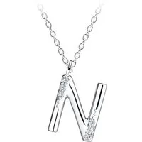 ALEXANDER YORK Kette mit Anhänger Buchstabenanhänger N, 2-tlg., 925 Sterling Silber