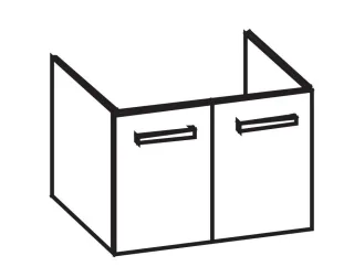 Artiqua 413 Waschtischunterschrank für Icon 124075, 124078 Anthrazit Hochglanz, 413-WU2T-K02-7015-51 413-WU2T-K02-7015-51