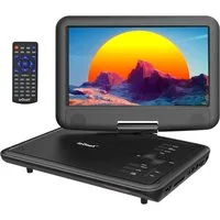 TWUFY 11,5" Tragbarer DVD-Player mit 9,5" HD-Schwenkbildschirm Portabler DVD-Player (6 Stunden Akkulaufzeit, Sync-TV/USB/TF-Karte-Unterstützung)