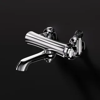 Steinberg Serie 355 Aufputz-Einhebelmischer 1/2" für Wanne, Chrom / Nero Marquina 355 1100