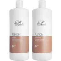 Wella Professionals Haarpflege-Set Fusion Intense Repair Shampoo 1000ml + Conditioner 1000ml