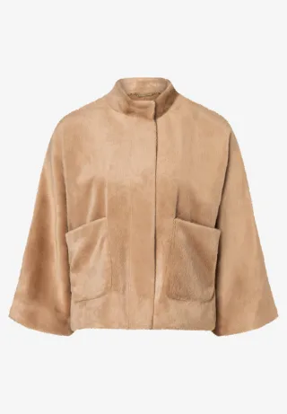 MORE & MORE - Fake Fur Jacke beige - Gr. - 42