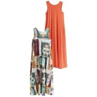 Next Maxikleid Jersey-Maxikleid mit U-Rückenausschnitt (2-tlg)