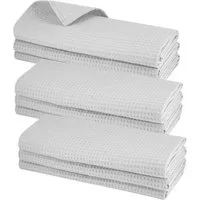 Engelland Geschirrtuch Poliertuch, (Vorteils-Set, 9-tlg., Waffel-Pique), 100 % Baumwolle, integrierte Aufhängeschlaufe, 70 x 50 cm