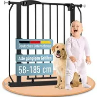 ib style Türschutzgitter Berrin Treppengitter ohne Bohren 67-75cm schwarz, Getestet in Deutschland, 2-fach Sicherung, Babygitter bis 24 Monaten