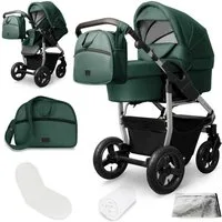 bergsteiger Kombi-Kinderwagen Babywagen Capri 3in1, Kombikinderwagen Komplettset, (10-tlg)