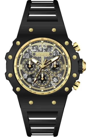 Invicta Racing 69662 Herrenuhr - Quarzwerk - Acryl mit goldenem Zifferblatt - 43 mm