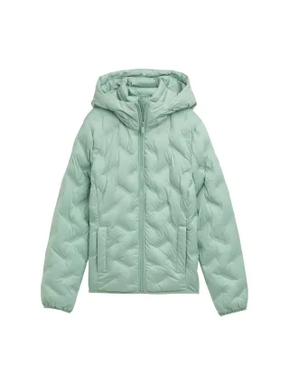 Tom Tailor - Hybrid Steppjacke mit Kapuze dust green - Gr. - S