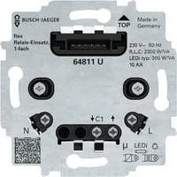 Relais-Einsatz flex Typ 64811 U, 3-Leiter-Anschlusstechnik, Unterputzmontage schwarz (glänzend), Retail