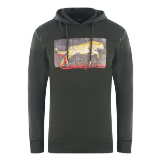 Cavalli Class Sprinting Leopard Logo Schwarzer Hoodie