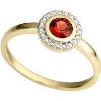 Firetti Fingerring Schmuck Geschenk Gold 333 Damenring Goldring Edelstein Kreis / rund, mit Granat