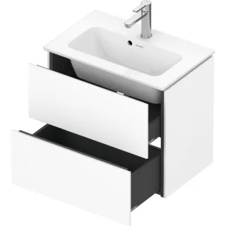Duravit L-Cube Waschtisch-Unterschrank LC625601818 62 x 39,1 cm, weiß matt, 2 Schubkästen, wandhängend