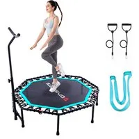 CITYSPORTS Fitnesstrampolin Mini-Trampolin mit Haltegriff 3-fach höhenverstellbar, Ø130cm, 8-Eck, 130 cm Rahmendiagonale, faltbar, bis 100 kg