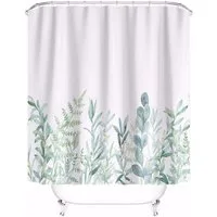 M&W DAS DESIGN Duschvorhang Shower curtains Anti schimmel Waschbar Grüne Pflanzen Breite 120 cm