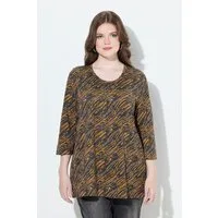 Ulla Popken T-Shirt Shirt grafischer Druck A-Linie Rundhals 3/4-Arm