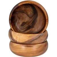Levandeo® Dekoteller, 3er Set Snackschale Holz Akazie Ø15cm Schale Obstschale Dekoschale
