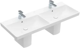 Villeroy & Boch Schrankdoppelwaschtisch Avento 4A23 1200x470x160mm, 2 x 3-Loch, mit Überlauf Eckig W 4A23CKR1