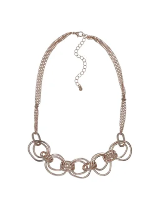 Steuer Modeschmuck Kette Metall Matt Glanz vergoldet rot