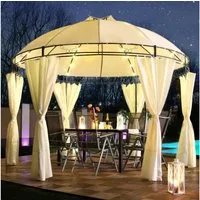 Swing&Harmonie Pavillon LED - Pavillon Ø 350cm Lavo Garten Pavillion Rund, Solar Pavilion Gartenzelt Designer Pavilon