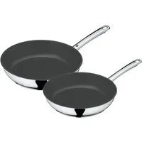 WMF Pfannen-Set Devil Bratpfannen-Set, 2-teilig, 24 und 28 cm, Cromargan® Edelstahl rostfrei 18/10 (Set), Keramikversiegelung, TransTherm-Boden, Cromargan Edelstahl