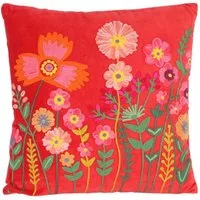 Casa Moro Dekokissen Boho Chic Kissen Livia 40x40 Blumen bestickt mit Füllung, Dekokissen mit Stickerei
