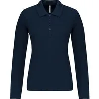 Kariban Langarm-Poloshirt Damen Langarm-Polohemd. Baumwollpiqué