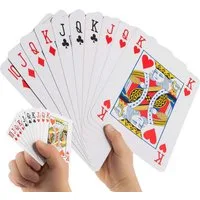 Goods+Gadgets Spiel Jumbo Pokerkarten XXL – Riesige Spielkarten für Spiele, Party & Spaß, XXL Pokerkarten, Riesige Poker Spielkarten