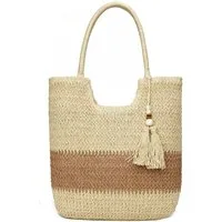 Bwecuy Strandtasche Damen, Große Handtasche Damen, Leichte Schultertasche Boho Shopper, Tasche, Sommer Tasche Geflochten, Einkaufstasche Beach Bag
