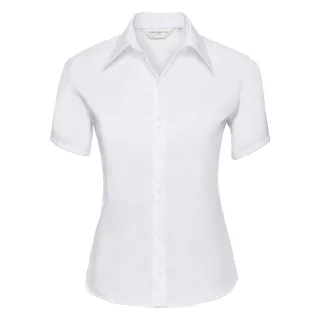 Russell Collection - Bügelfreie kurzärmelige Bluse - Damen (Weiß)