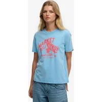 Superdry Print-Shirt ROADSIDE TRADE RELAXED TEE aus Baumwolle in Single Jersey, Relaxed Fit, Kurzarm