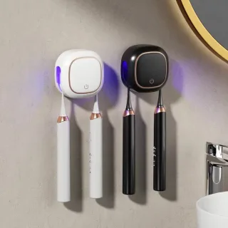 Smart Toothbrush Sterilizer Electric Ultraviolet Sterilization Box Heat Drying Wall-Mounted Bathroom Double Toothbrush S