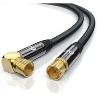 Primewire SAT-Kabel, Koax, F-Verbinder (750 cm), HDTV SAT Koax Kabel 90° gewinkelt, 4fach Schirmung, 135dB, 75Ohm, 7,5m