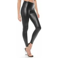 Kendindza Collection Highwaist Leggings Kunstleder Leggings Leggins Hose Leder Optik Hohe Taille High-Waist matt